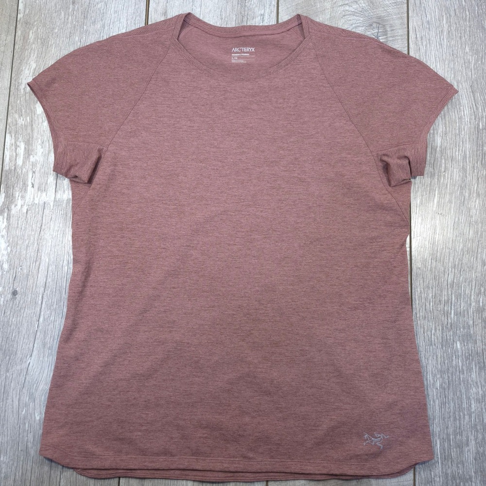 Arc'teryx Taema SS Women Large Pink Heathered Short Sleeve Performance Top